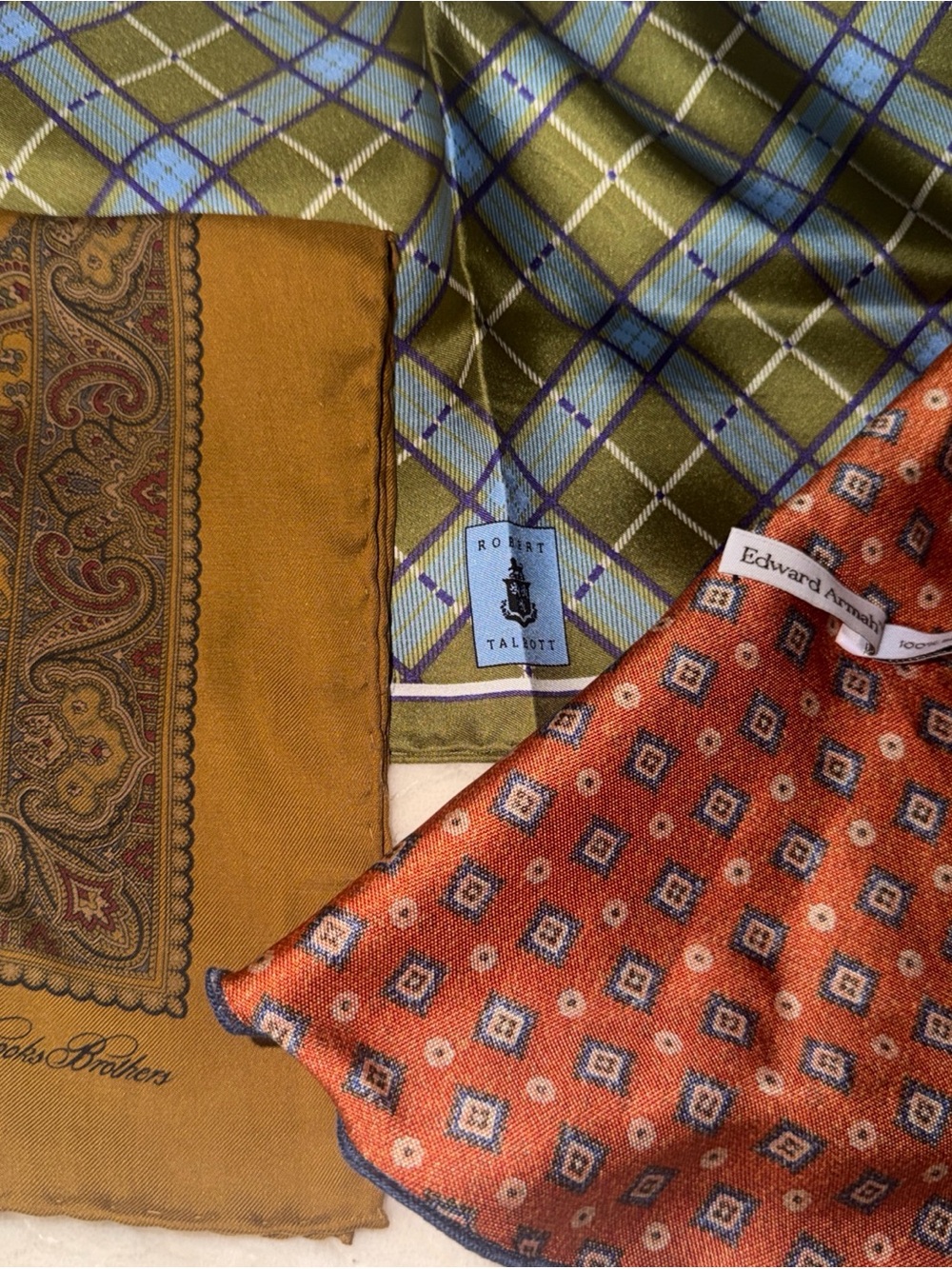 Robert Talbott, Brooks Brothers & Edward Armah Silk Pocket Squares